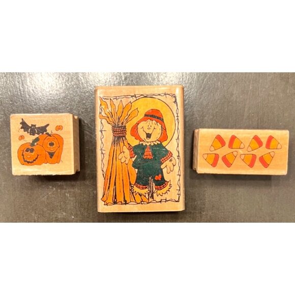 VTG 1998 Westwater Halloween / Fall stamps by Annie Lang SET - Picture 1 of 4